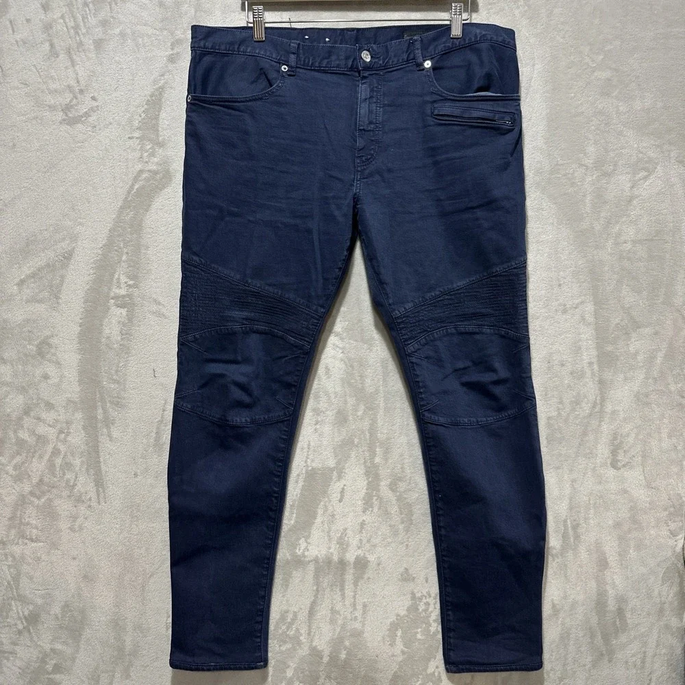 Armani Exchange Men's J27 Skinny Biker Dark Blue Stretch Pants Jeans Size 38